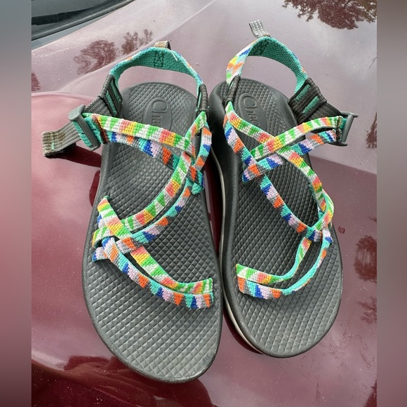 Chaco ZX1 Classic Size 3 Ecotread Sport Strap Sandal  Shoes Lime Multi-colored R - Picture 3 of 6